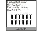 Absima Flat head hex fine pitch screws HM4*12/12 pcs ** CLEARANCE **