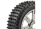 Fastrax 1:8 Lugger Tyres Mounted on 8 Spoke Black Chrome Wheels (2) ** CLEARANCE **