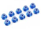 GF-0401-054 - Flanged nylstop nut M5 Blue - Aluminium (10pcs) ** CLEARANCE **