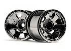 HPI Savage XS Warlock Wheels - Black Chrome - 2.2in - 1 Pair ** CLEARANCE **