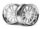 Work XSA 03C Touring Car Wheel 26mm Chrome/White (6mm Offset 2 Pcs) ** CLEARANCE **