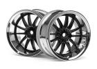 Work XSA 03C Touring Car Wheel 26mm Chrome/Black (6mm Offset 2 Pcs) ** CLEARANCE **