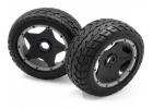 HPI Baja 5B Tarmac Buster Tyres - Mounted on Rear Black Wheels - Pair ** CLEARANCE **